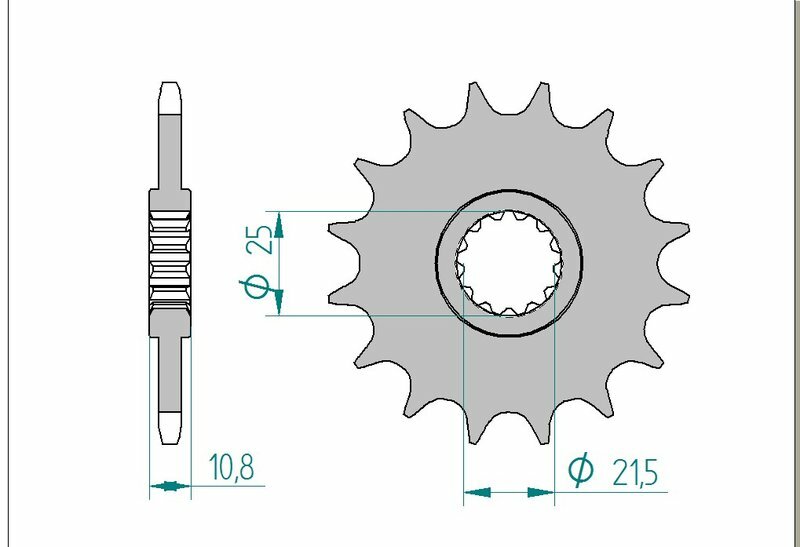 Afam Steel Standardowy przedni sprock 21512 - 520