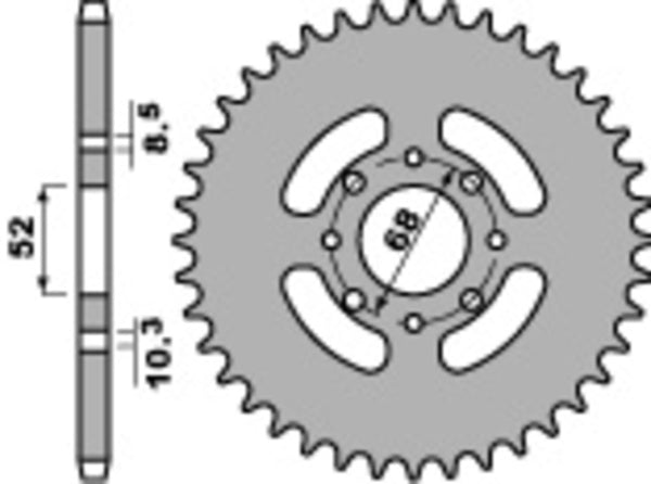 PBR Standard C45 Stalowy tylny sprock 802 - 428 802 50 C45