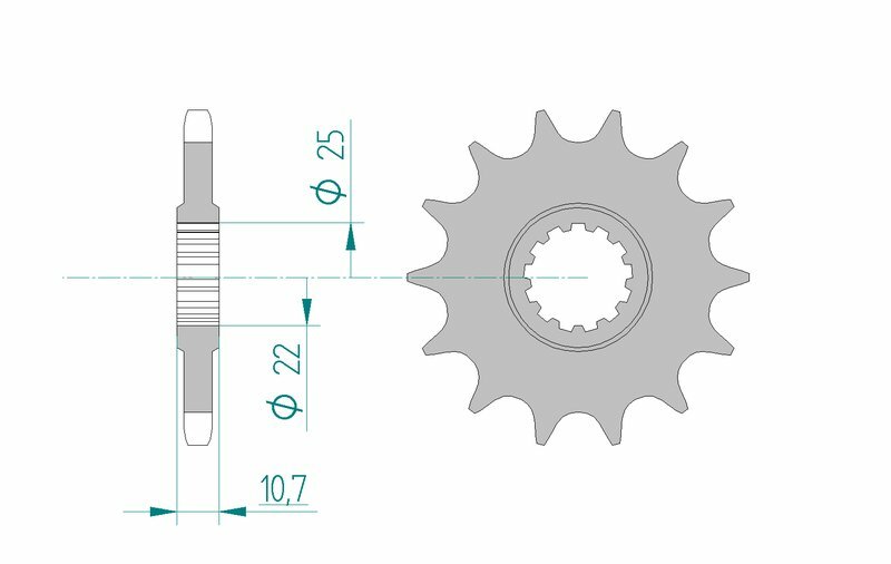 Afam Steel Standardowy przedni sprock 21606 - 525