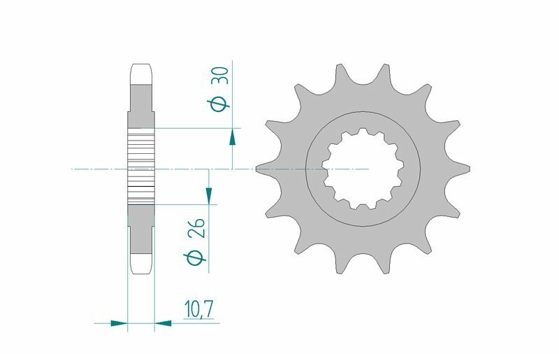 Afam Steel Standardowy przedni sprock 21801 - 530