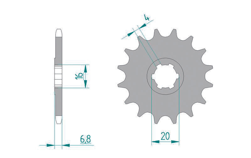 Afam Steel Standardowy przedni sprock 22103 - 420