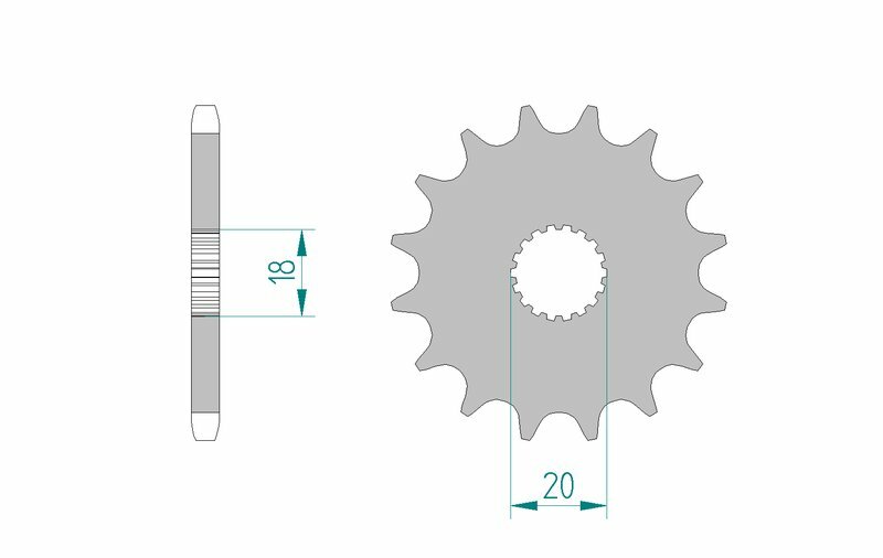 Afam Steel Standardowy przedni sprock 22200 - 428