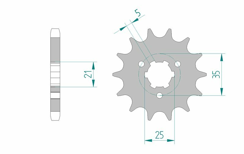 Afam Steel Standardowy przedni sprock 22502 - 530