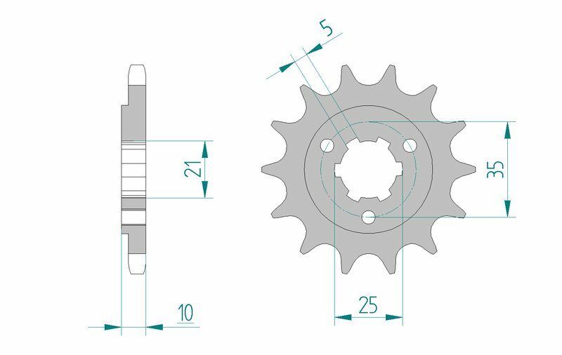 Afam Steel Standardowy przedni sprock 22602 - 525