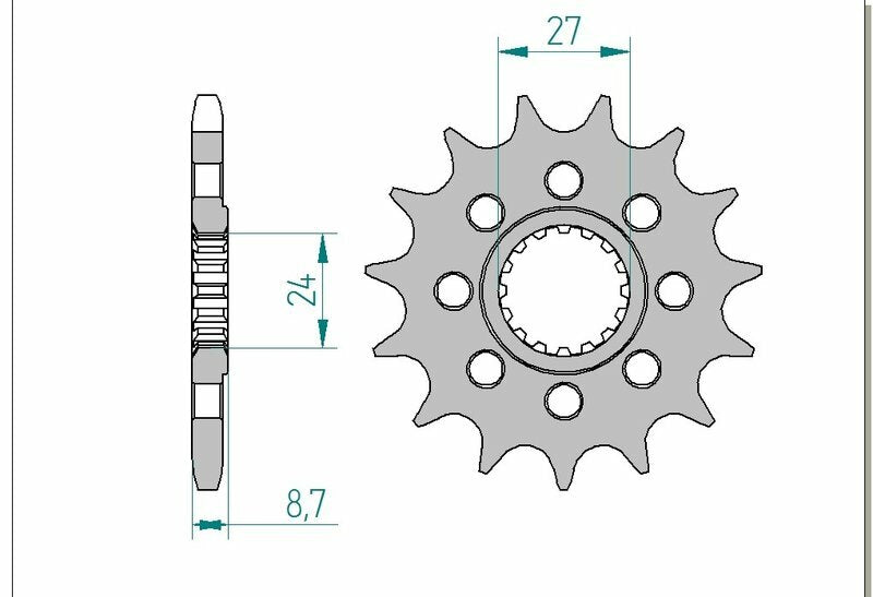 Afam Steel Standardowy przedni sprock 22901 - 525