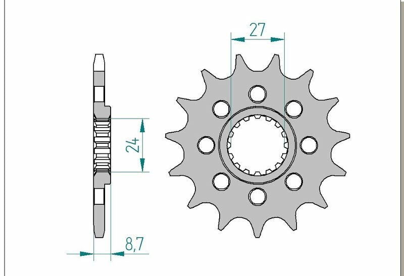 Afam Steel Standardowy przedni sprock 22902 - 520