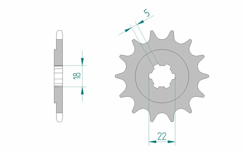 Afam Steel Standardowy przedni sprock 24201 - 520