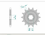 Afam Steel Standardowy przedni sprock 24203 - 428