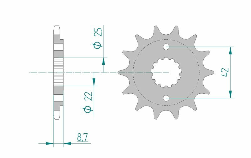 Afam Steel Standardowy przedni sprock 24501 - 520