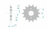 Afam Steel Standardowy przedni sprock 24501 - 520