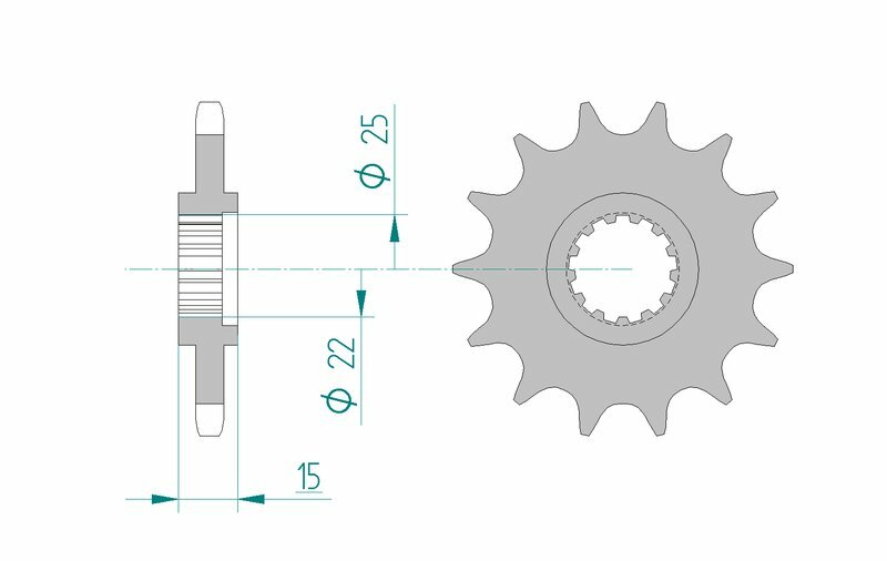 Afam Steel Standardowy przedni sprock 24506 - 525