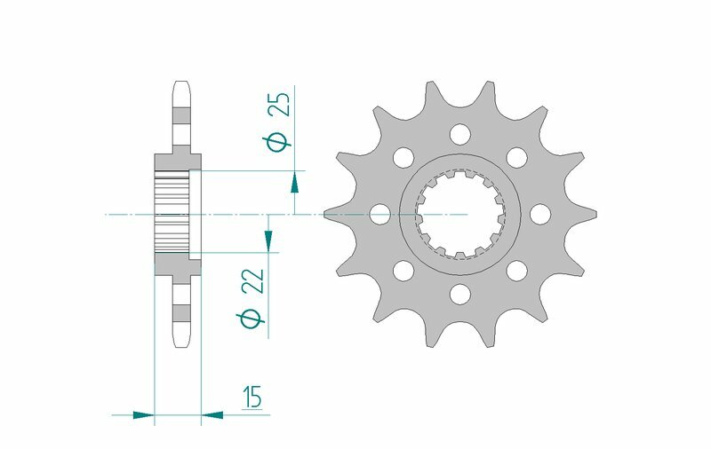 Afam Steel Standardowy przedni sprock 24507 - 520