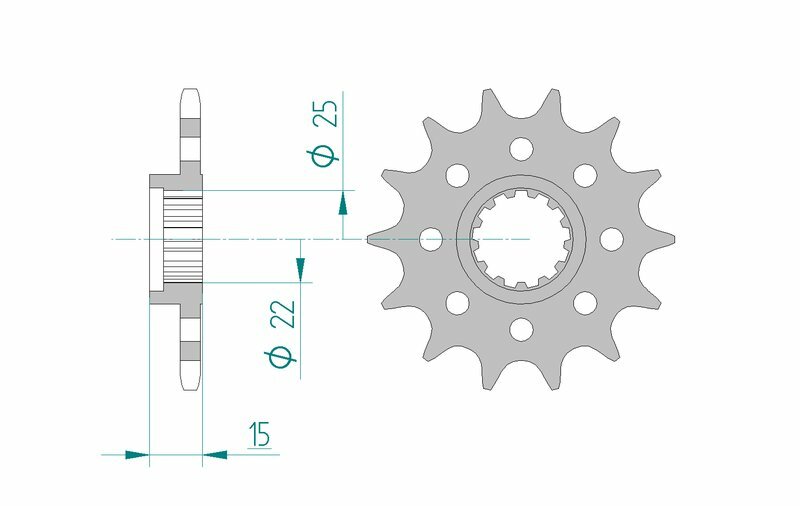 Afam Steel Standardowy przedni sprock 24509 - 520