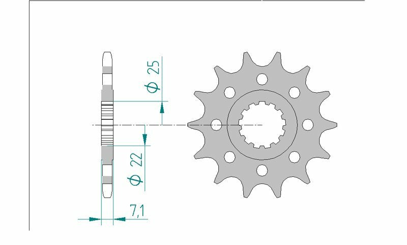 Afam Steel Standardowy przedni sprock 24511 - 520