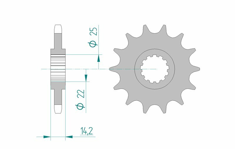 Afam Steel Standardowy przedni sprock 24602 - 525