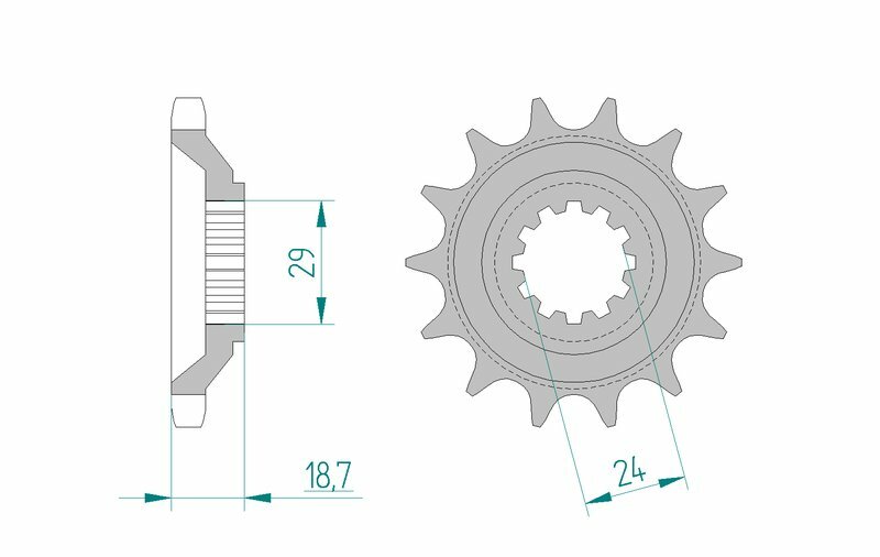 Afam Steel Standard przedni sprock 24805 - 530