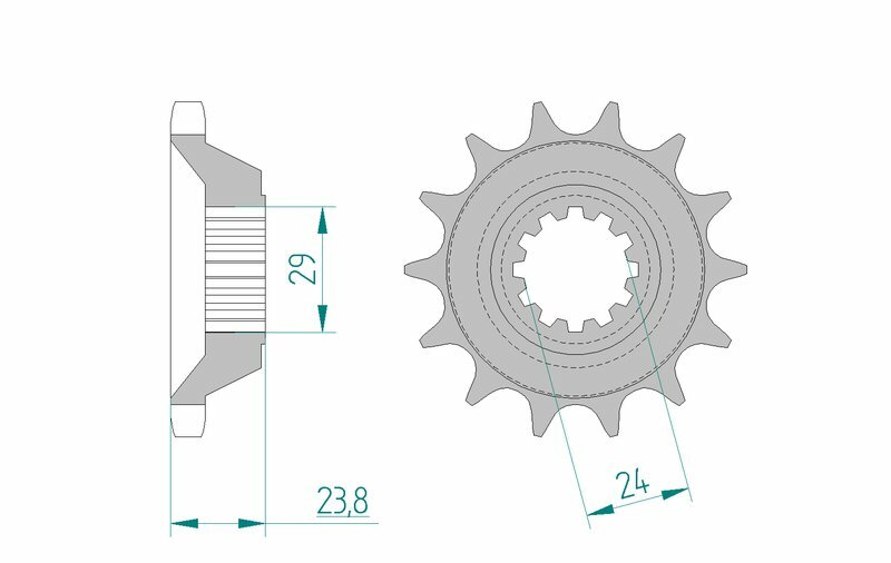 Afam Steel Standardowy przedni sprock 24806 - 530