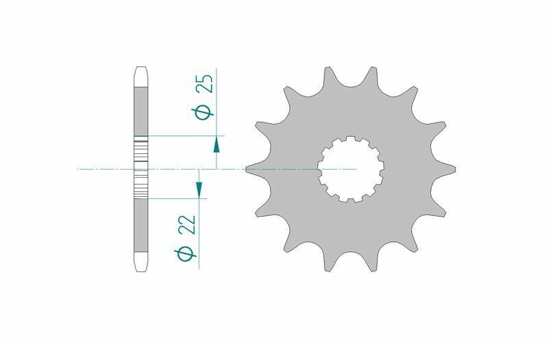 Afam Steel Standardowy przedni sprock 27500 - 520