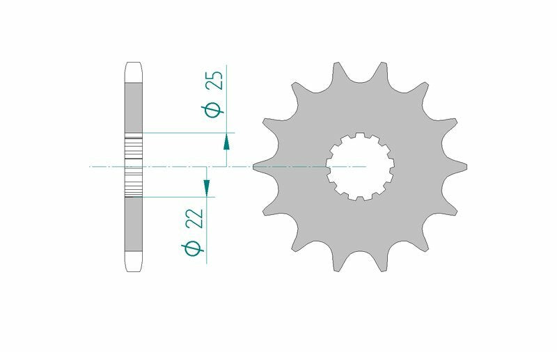 Afam Steel Standardowy przedni sprock 28401 - 525