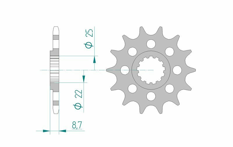 Afam Steel Standardowy przedni sprock 28402 - 520