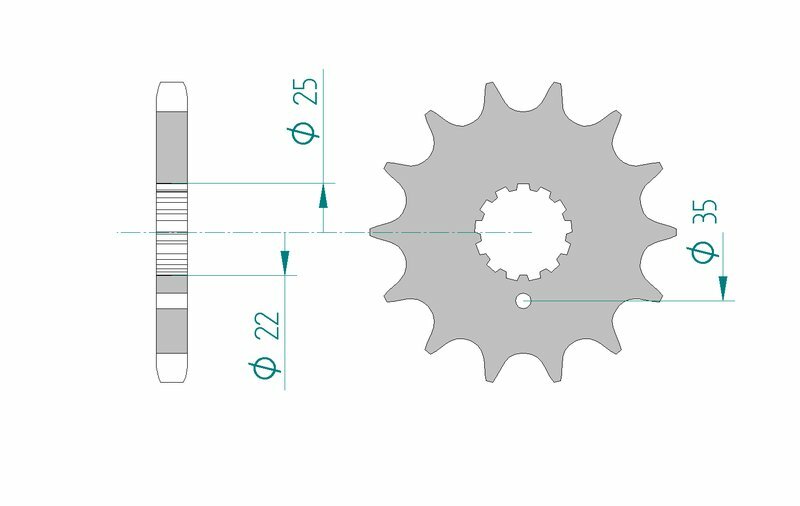 Afam Steel Standardowy przedni sprock 33600 - 630