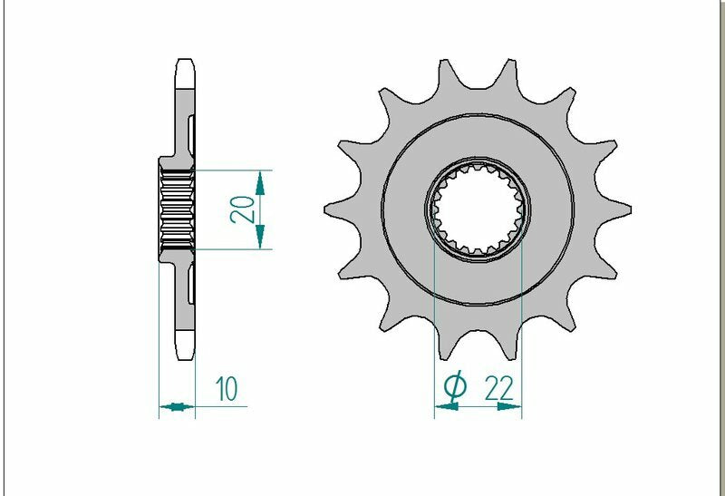 Afam Steel Standard przedni sprock 43302 - 520