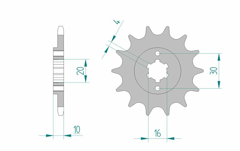 Afam Steel Standardowy przedni sprock 46203 - 520