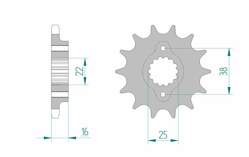 Afam Steel Standardowy przedni sprock 52608 - 525