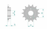 Afam Steel Standardowy przedni sprock 52610 - 520