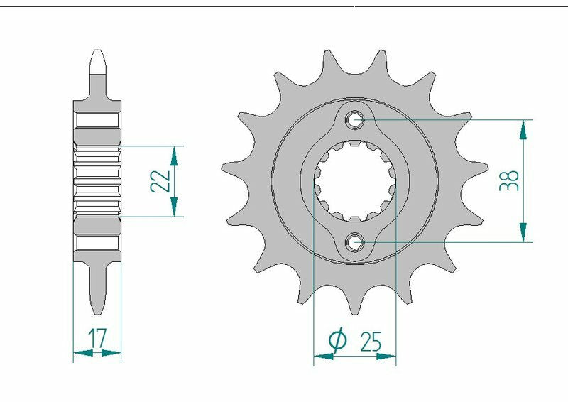 Afam Steel Standardowy przedni sprock 52612 - 520