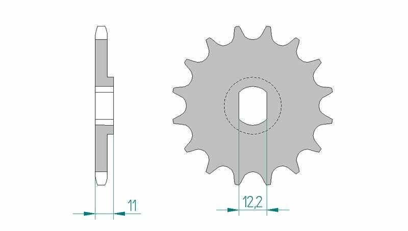 Afam Steel Standardowy przedni sprock 55201 - 428