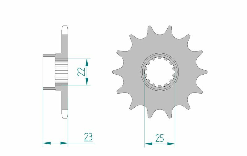 Afam Steel Standardowy przedni sprock 58500 - 520