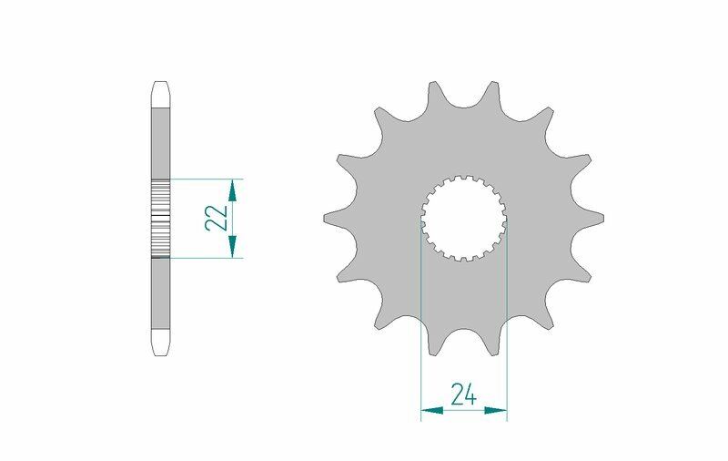 Afam Steel Standardowy przedni sprock 61201 - 520