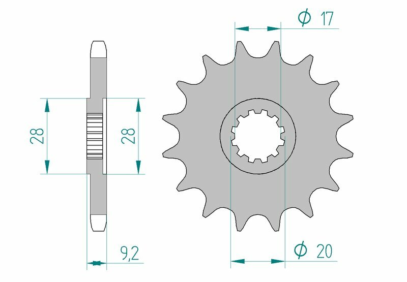 Afam Steel Standardowy przedni sprock 94121 - 428