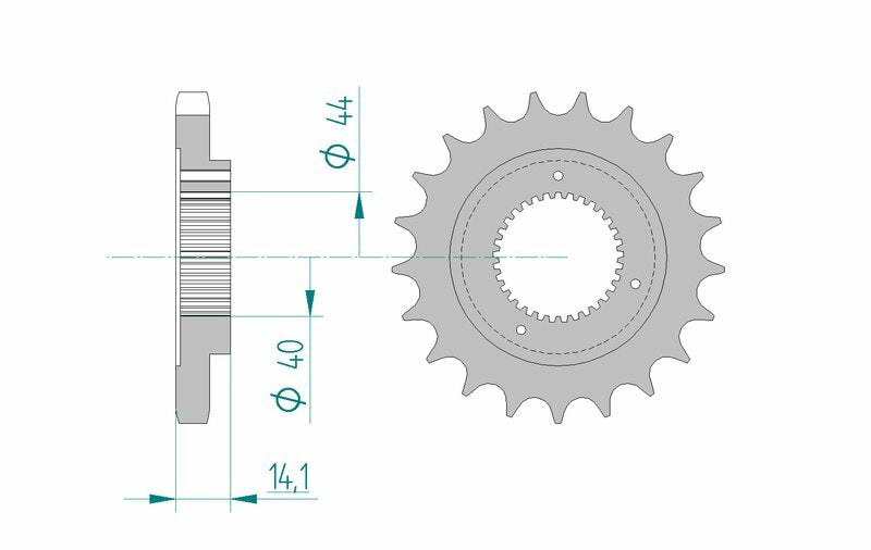 Afam Steel Standardowy przedni sprock 94602 - 530