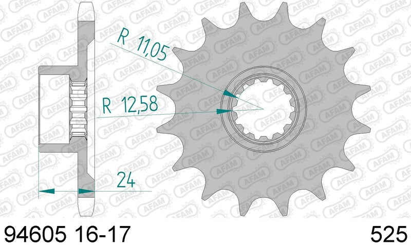 Afam Steel Standardowy przedni sprock 94605 - 525