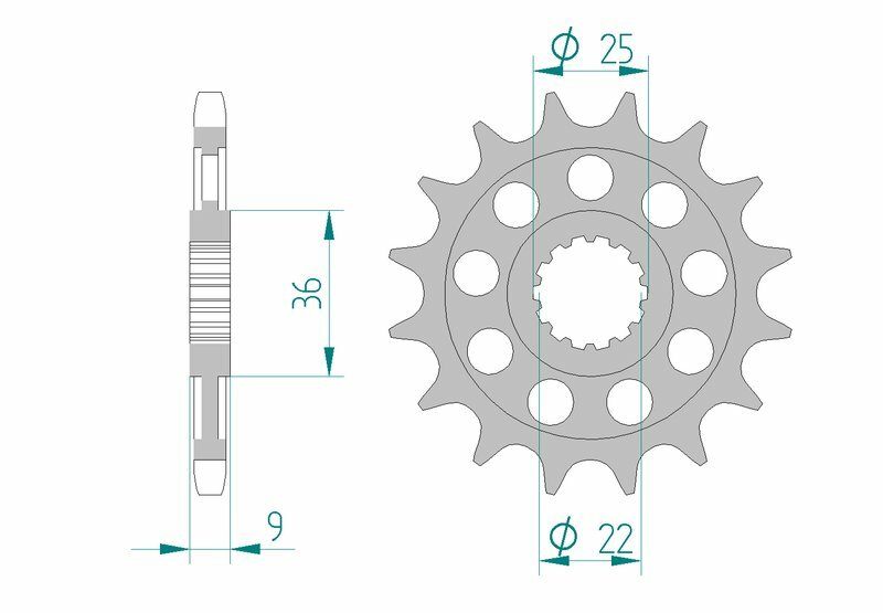 Afam Steel Standardowy przedni sprock 94900 - 525