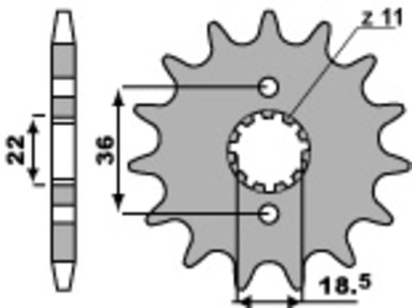 PBR stalowy standardowy przedni sprock 2506 - 520 2506 13 18C