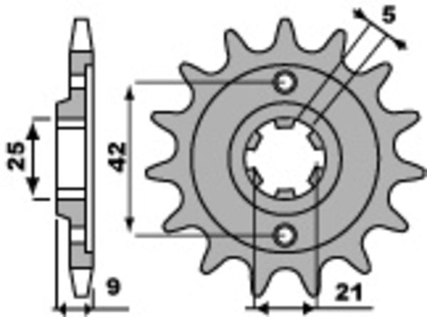 PBR stalowy standardowy przedni sprock 576 - 428 576 19 18C