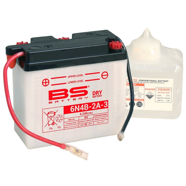 BS Battery Konwencjonalny akumulator z zestawem kwasowym - 6N4B-2A-3 
