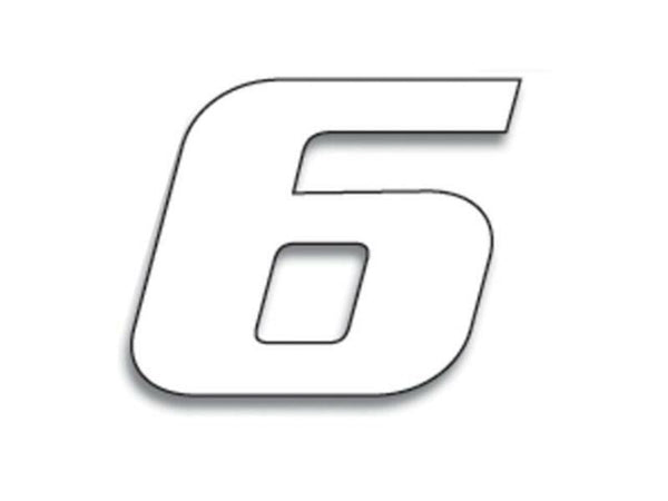 Blackbird Race Numer 6 20x25 cm White 5049/10/6