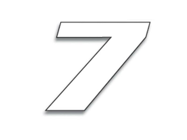 Blackbird Race Numer 7 20x25 cm White 5049/10/7