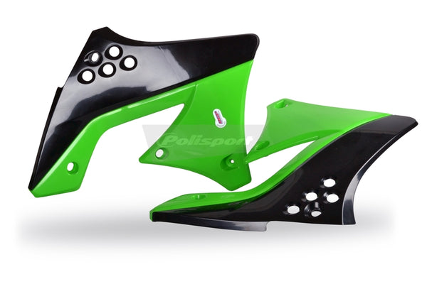 Policeport Radiator obejmuje OEM Color Green/Black Kawasaki KX250F 8412800004