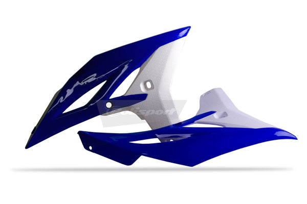 Policeport Radiator Covers OEM Color Blue/White (11-12) Yamaha YZ250F/WR450F 8413700006