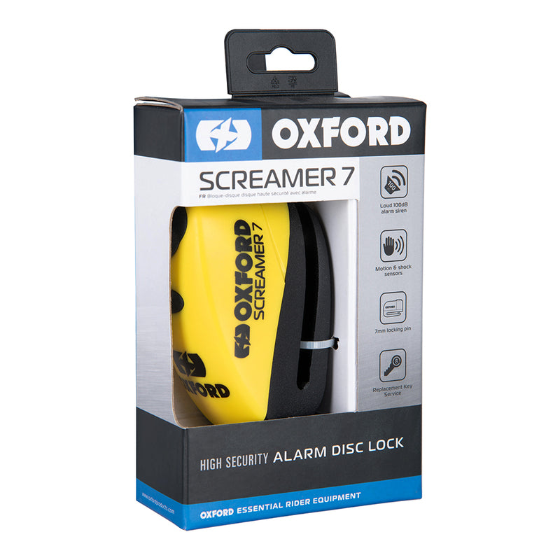 Oxford Screamer 7 Disc Lock - Ø7mm żółty/czarny LK290