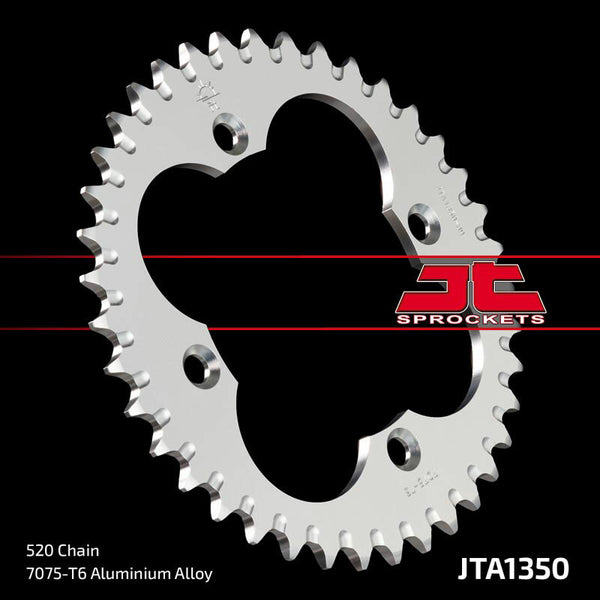 JT Sprock's Aluminum Ultra -Light Reaar Sprock 1350 - 520 JTA1350.38BLK