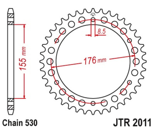 JT SPOCKETY STALNE STANDARD SPROCK 2011 - 530 JTR2011.44