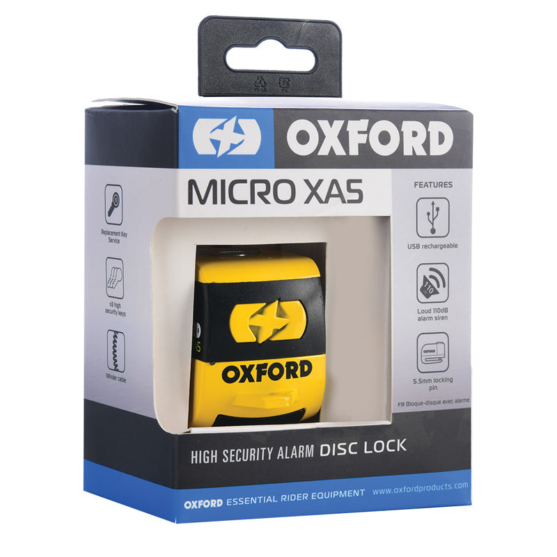 Oxford Micro Xa5 Lock Lock - Yellow & Black LK213