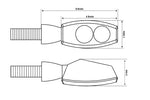 Wskaźniki LED CNC Highsider Little Bronx, czarne, przyciemnione szkło, zatwierdzone przez E, (para) 204-2860