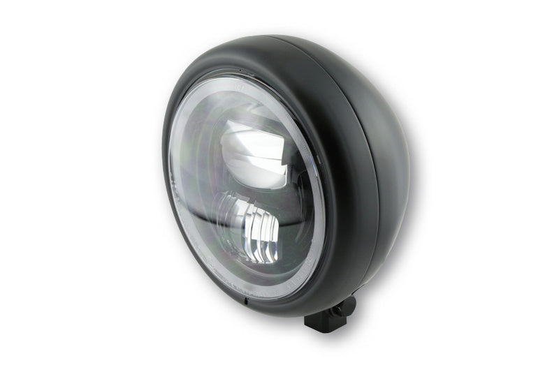 Highsider 5 3/4 "LED Reflight Pecos Type7 z pierścieniem oświetleniowym parkingowym, czarny Matt 223-225